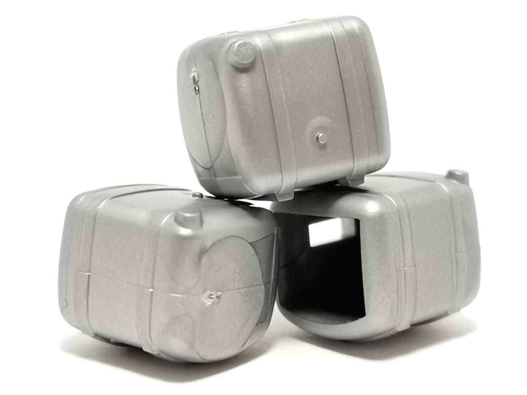 3x Tank für Arocs Links, silber Herpa C356