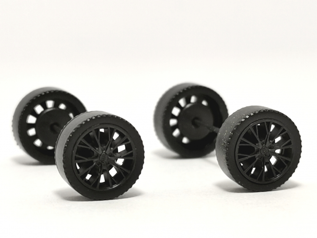 2x Radsatz für Audi, schwarz Herpa C374
