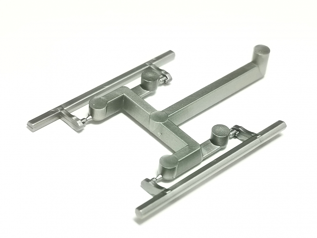 2x Stoßstange Kippauflieger, silber Herpa C399