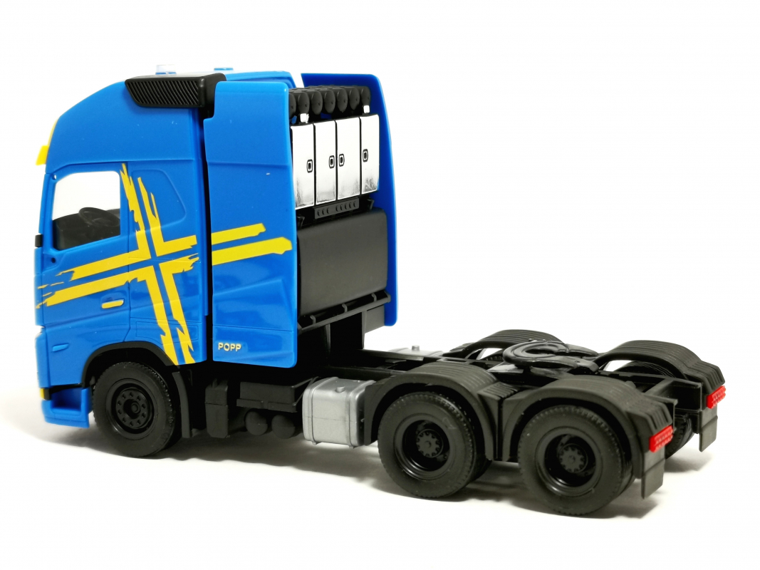 Preview: 318624-003 Volvo FH 16 GL XL 2020 Zugmaschine mit Schwerlastturm 3achs, blau Herpa