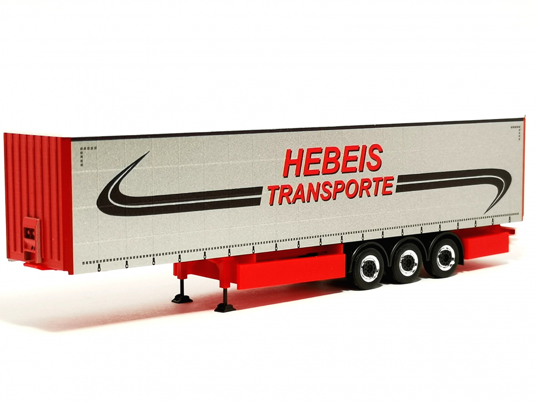 Gardinenplanen-Auflieger "Hebeis Transporte" Herpa