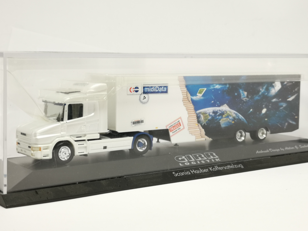 120265 Scania Hauber Koffer-Sattelzug "Girr" Herpa ohne Umverpackung