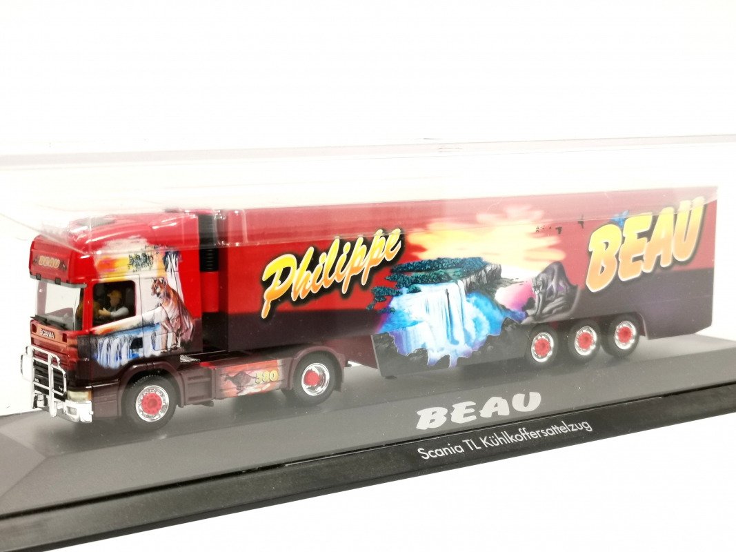 120791 Scania kühlkoffer-Sattelzug "Beau" (F) Herpa PC ohne Umverpackung