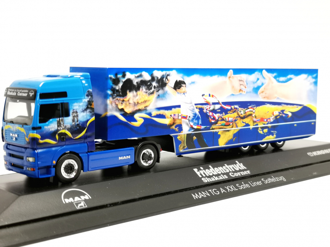 120432 MAN TGA XXL Safeliner-Sattelzug "Friedenstruck" Herpa ohne Umverpackung