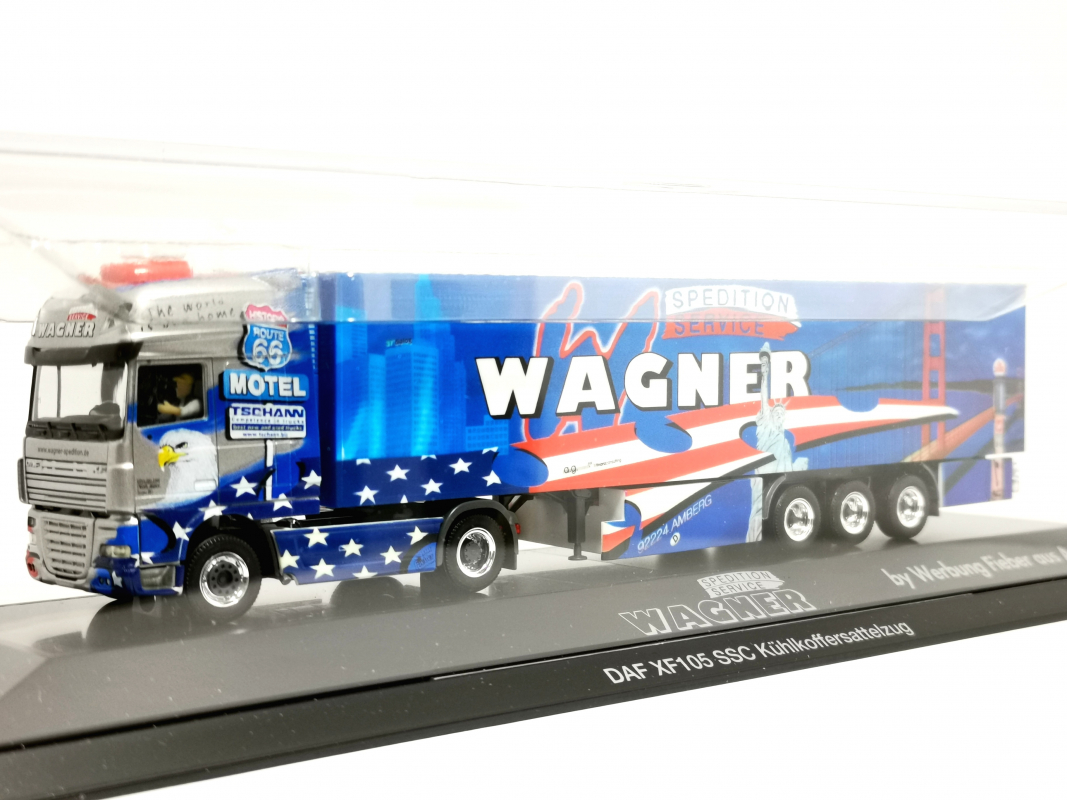 121248 DAF XF 105 SSC Kühlkoffer-Sattelzug "Wagner" Herpa