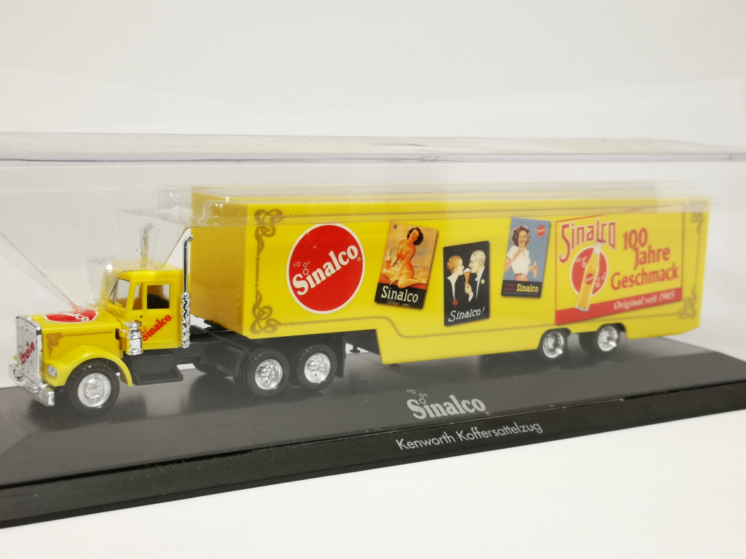 Kenworth Koffer-Sattelzug "100 Jahre Sinalco", Herpa ohne Verpackung, ohne Spiegel