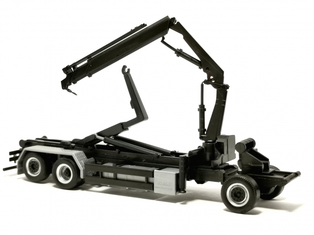 Fahrgestell 3a MAN mit Ladekran + Abrollkinematik Herpa 863