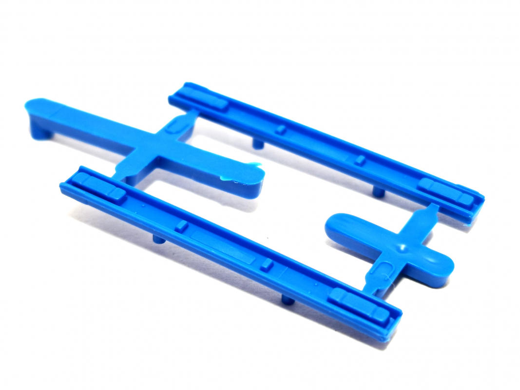 2x Stoßstange für Anhänger, blau Herpa C487