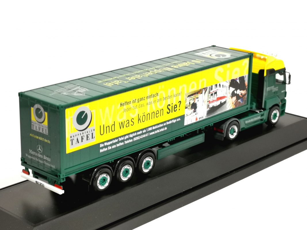 Preview: Mercedes-Benz Axor Container Sattelzug "Tafel" Herpa 2005 PC