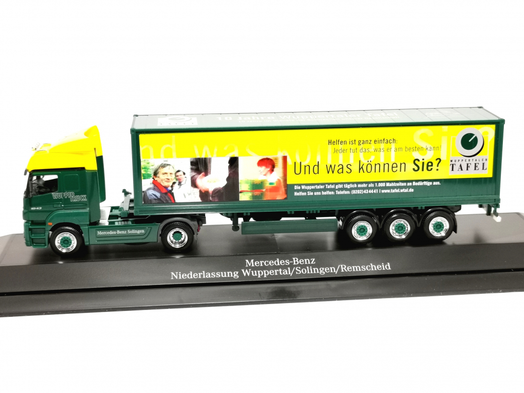 Preview: Mercedes-Benz Axor Container Sattelzug "Tafel" Herpa 2005 PC