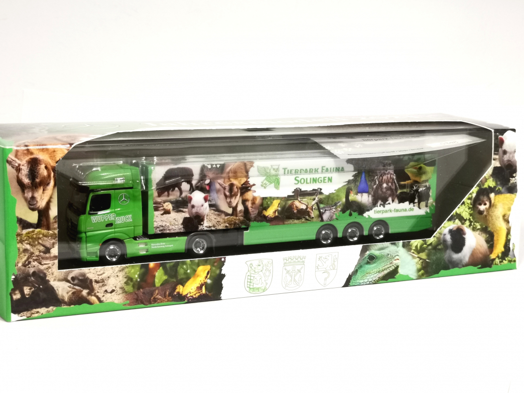 Preview: Mercedes-Benz Actros´18 Koffer Sattelzug "Tierpark Fauna" Herpa 2021 PC