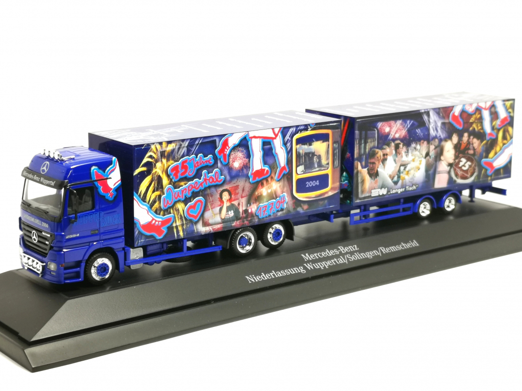 Mercedes-Benz Actros LH Volumen-Hängerzug "75 JAhre Wuppertal" Herpa 2004 PC