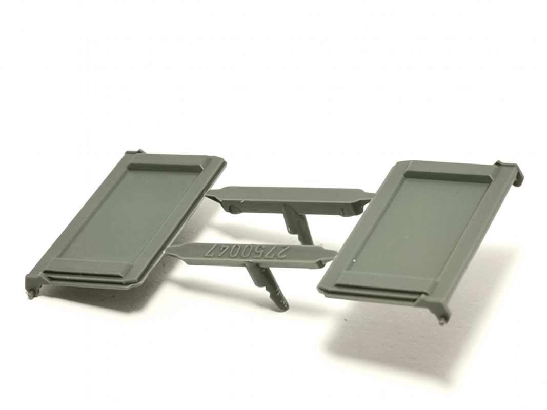 2x Heckklappe für Kippmulde Schmitz, grau Herpa C550