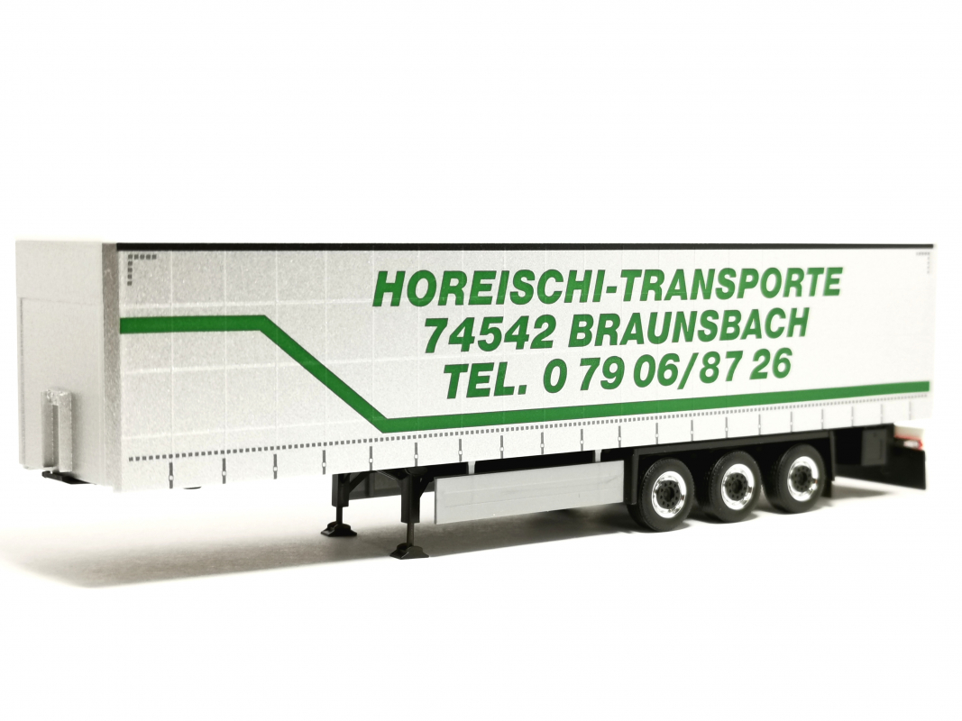 Gardinenplanen-Auflieger "Horeischi Transporte" Herpa