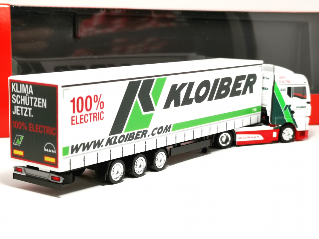 Preview: 321365 MAN eTGX GM Jumboplanen-Sattelzug "Kloiber" Herpa