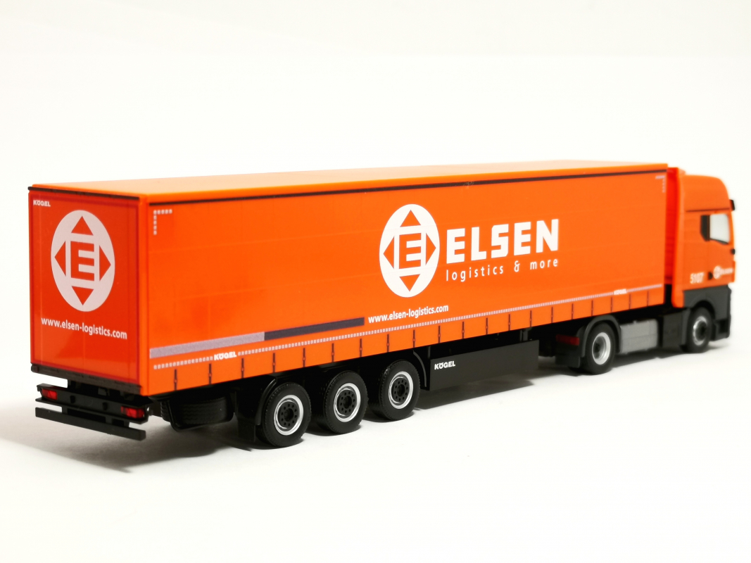 Preview: 321150 MAN TGX GX Gardinenplanen-Sattelzug "ELSEN" Herpa