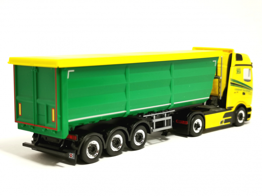Preview: 321006 Mb Actros L ProCabin Bigspace Stahlmulden-Sattelzug "Gersdorf Transport" Herpa
