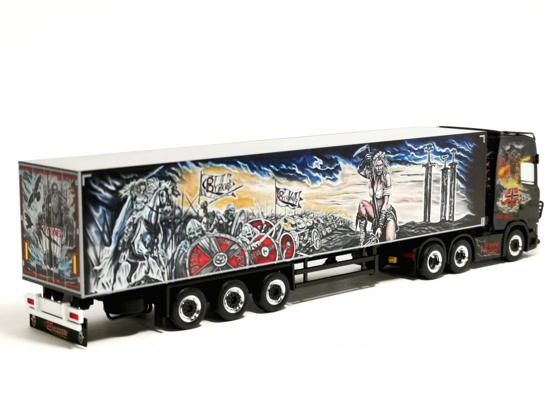 Preview: 321303 Scania CS 20 Hochdach Kühlkoffer-Sattelzug "Byrknes" Herpa