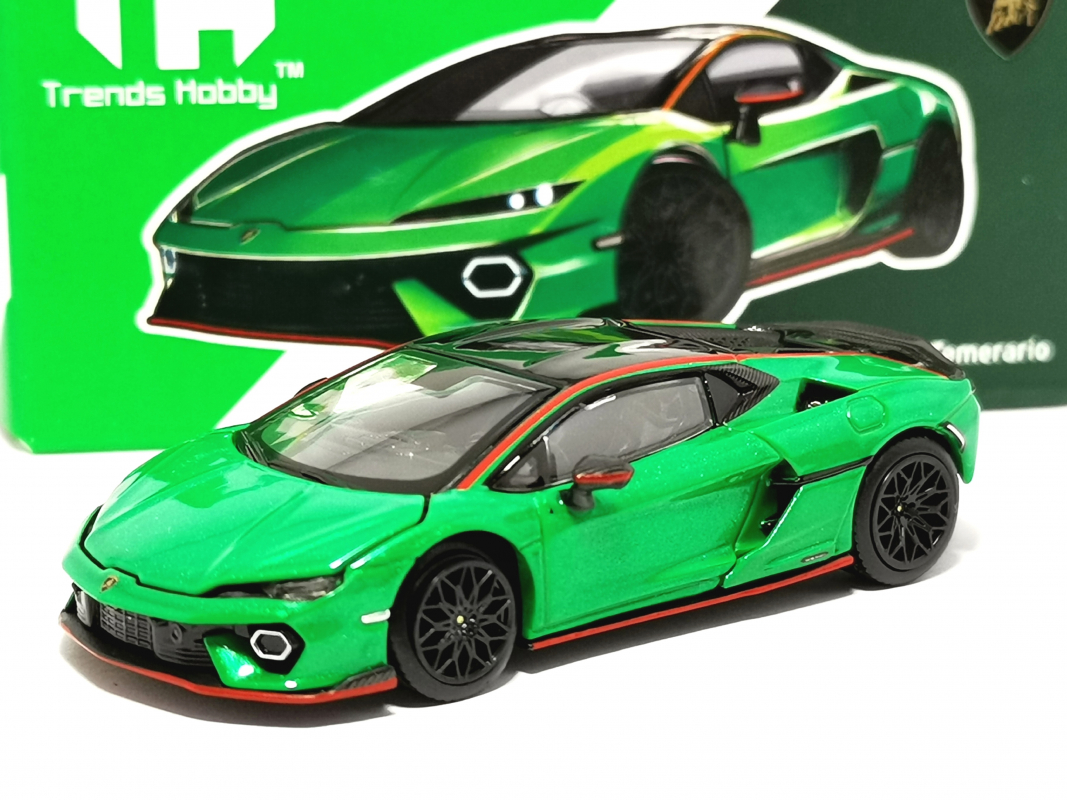 Preview: 902471 Lamborghini Temerario - grün, Motorabdeckung abnehmbar Trends Hobby 1:64