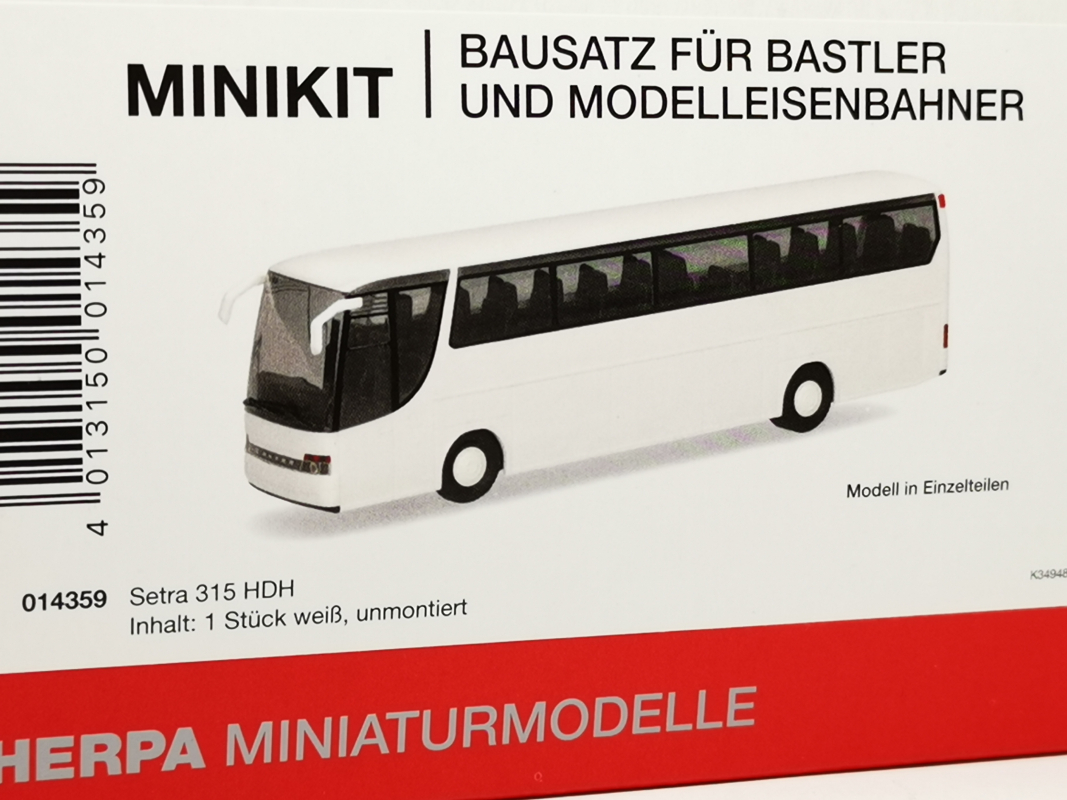 014359 MiniKit: Setra 315 HDH, weiß (1 Stück) Herpa