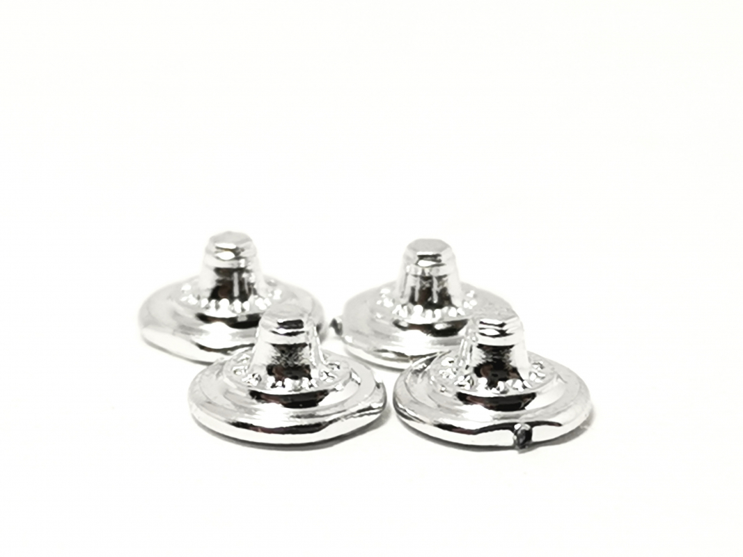 4x Auflieger Radnabe, chrom Herpa