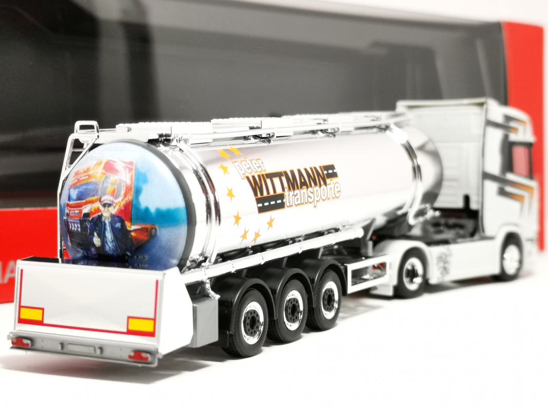 321037 Scania CS 20 Hochdach Chromtank-Sattelzug "Wittmann Transport" (Bayern/Kammerstein) Herpa