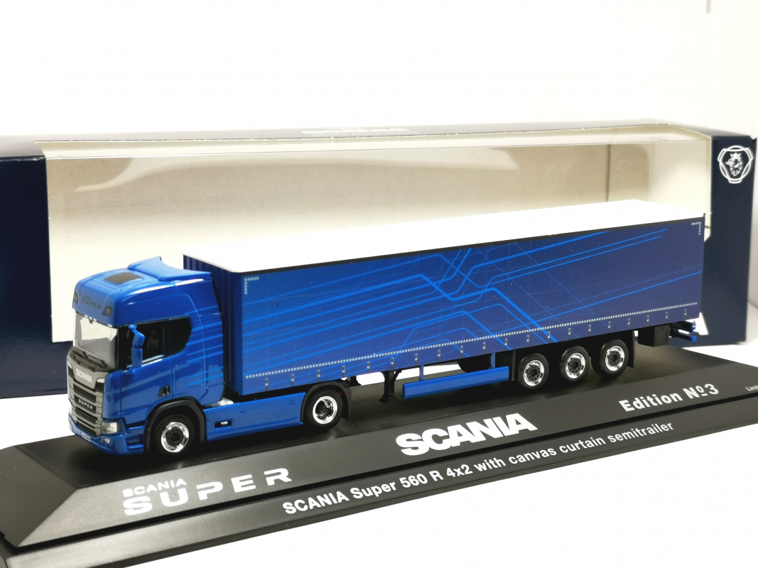 963039 Scania CR20 HD Gardinenplanen-Sattelzug 2/3a "SCANIA - IAA 2026" Herpa