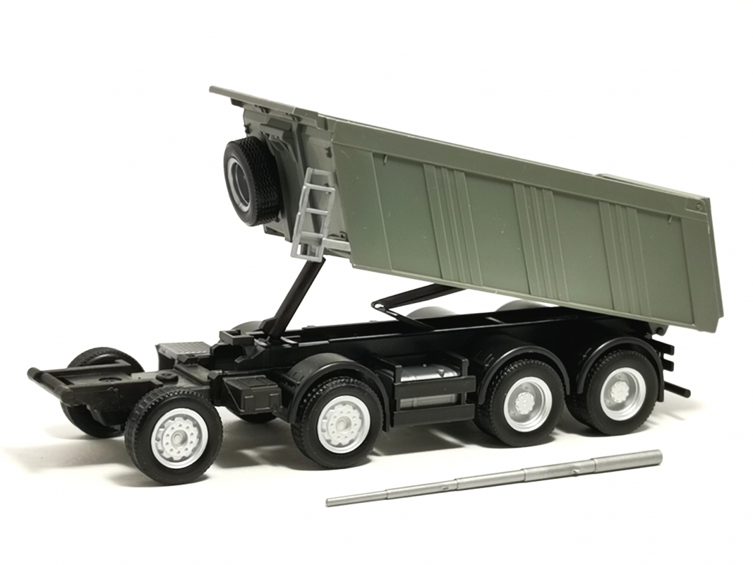 Preview: 4a Fahrgestell Scania + Kippmulde, grau ohne Motor Herpa