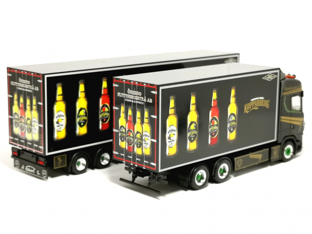 320870 Scania CS 20 Hochdach Schwedencombi-Hängerzug "Kopparberg" Herpa