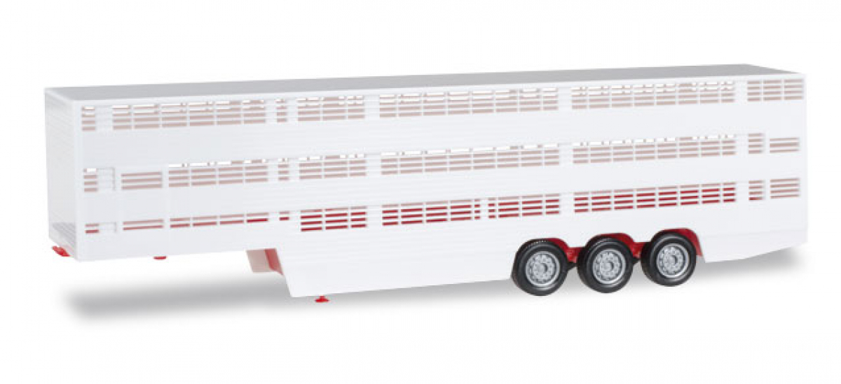 076333-002 Viehtransporter-Auflieger, rot Herpa - SALE