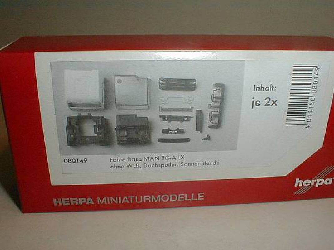 080149 MAN TGA LX Fahrerhaus ohne Dachspoiler Herpa