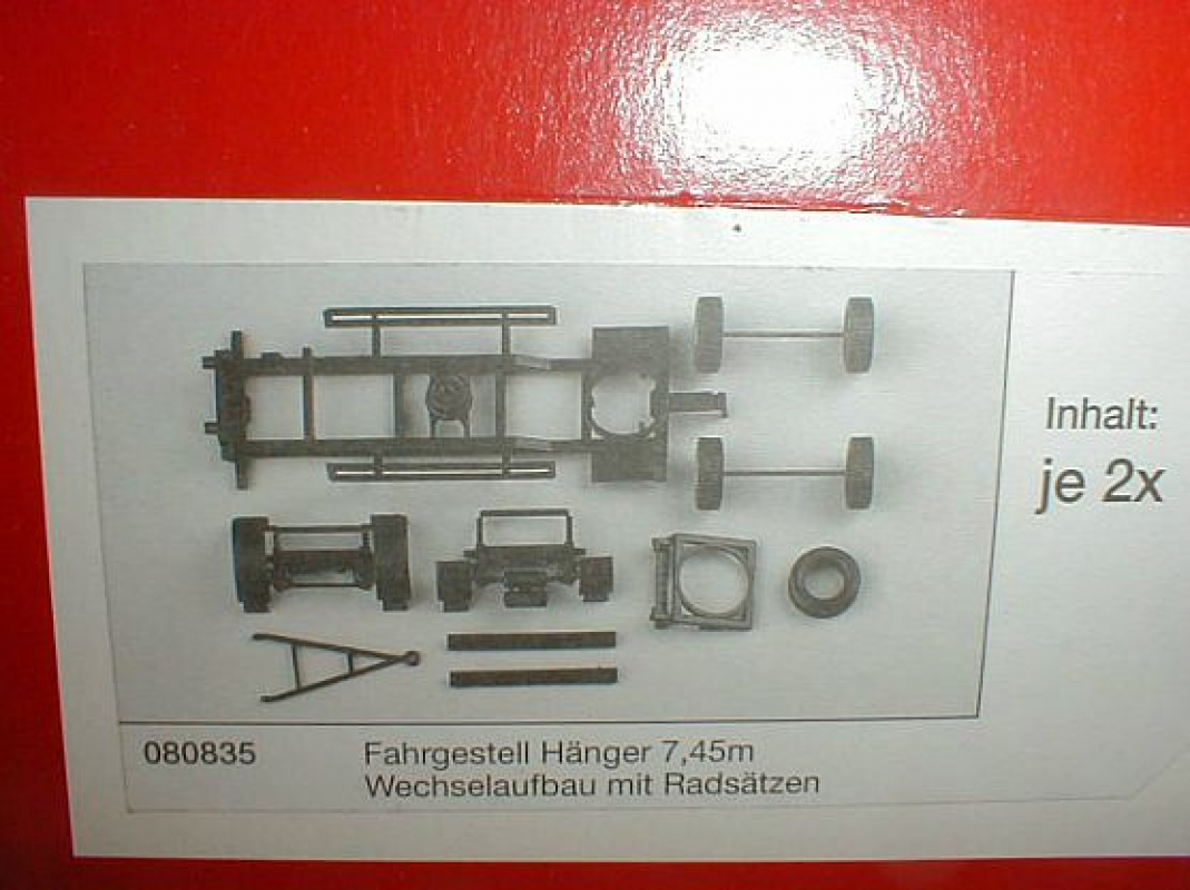 080835  Hängerfahrgestell für Wechselaufbau mit Radsätzen (7,45m) Inhalt: 2 Stück