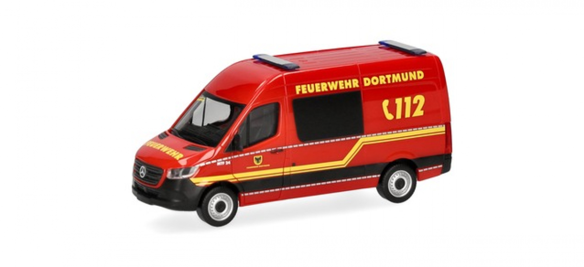 961806 Intermodellbau 2026: Mercedes-Benz Sprinter '18 Halbbus Hochdach "Feuerwehr Dortmund/MTF 24"