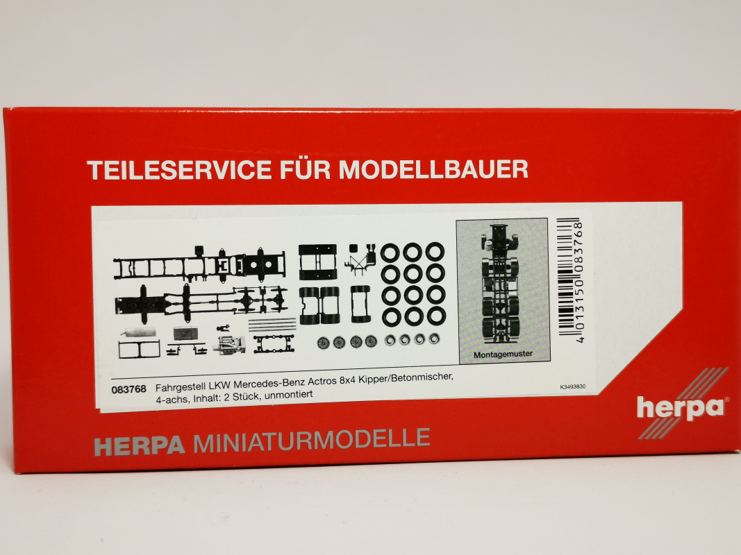 083768 Fahrgestell Mb 8x4 Baufahrzeuge Inhalt: 2 Stück Herpa FridaySALE