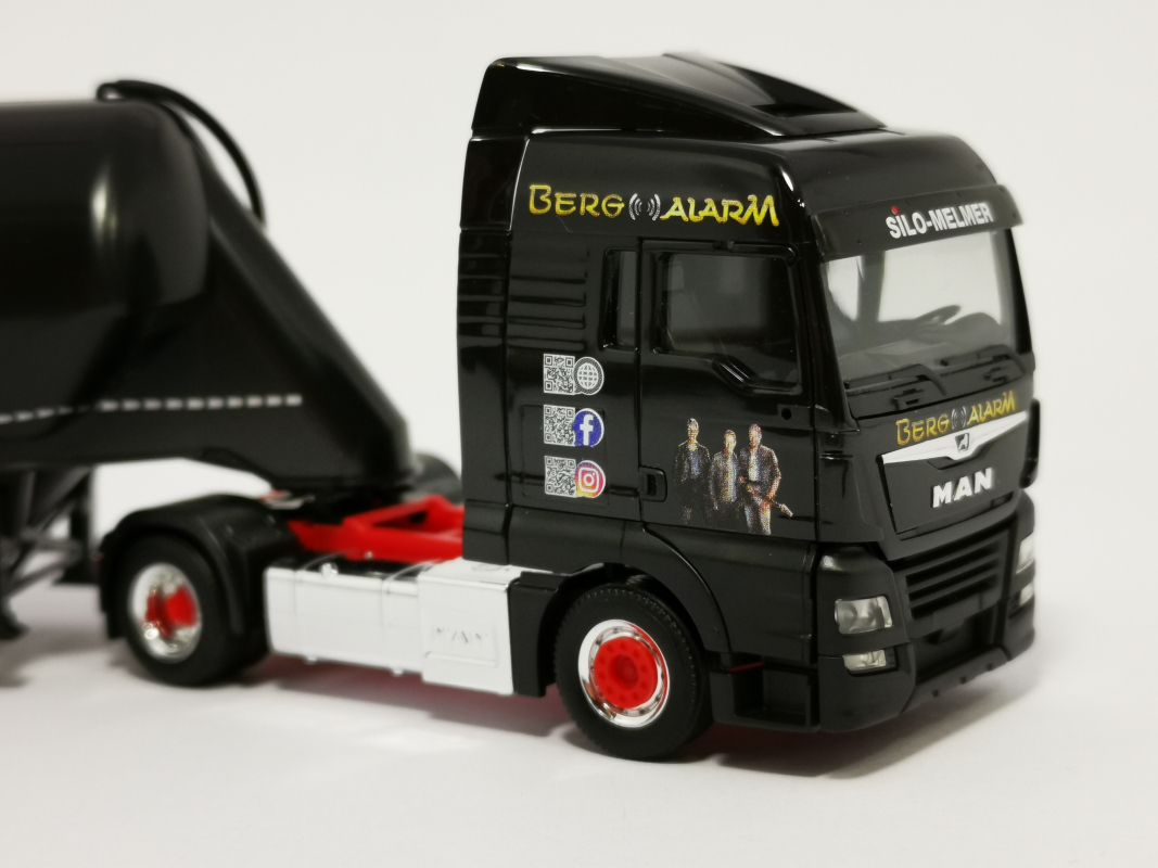312172 MAN TGX XLX Euro 6c Eutersilo-Sattelzug "Silo Melmer / Bergalarm"  Herpa