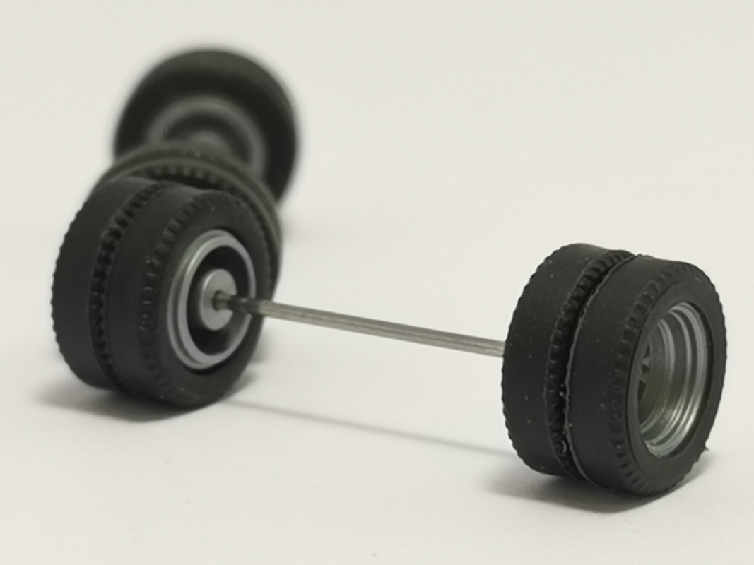 1x Radsatz Zwilling für Transporter Herpa