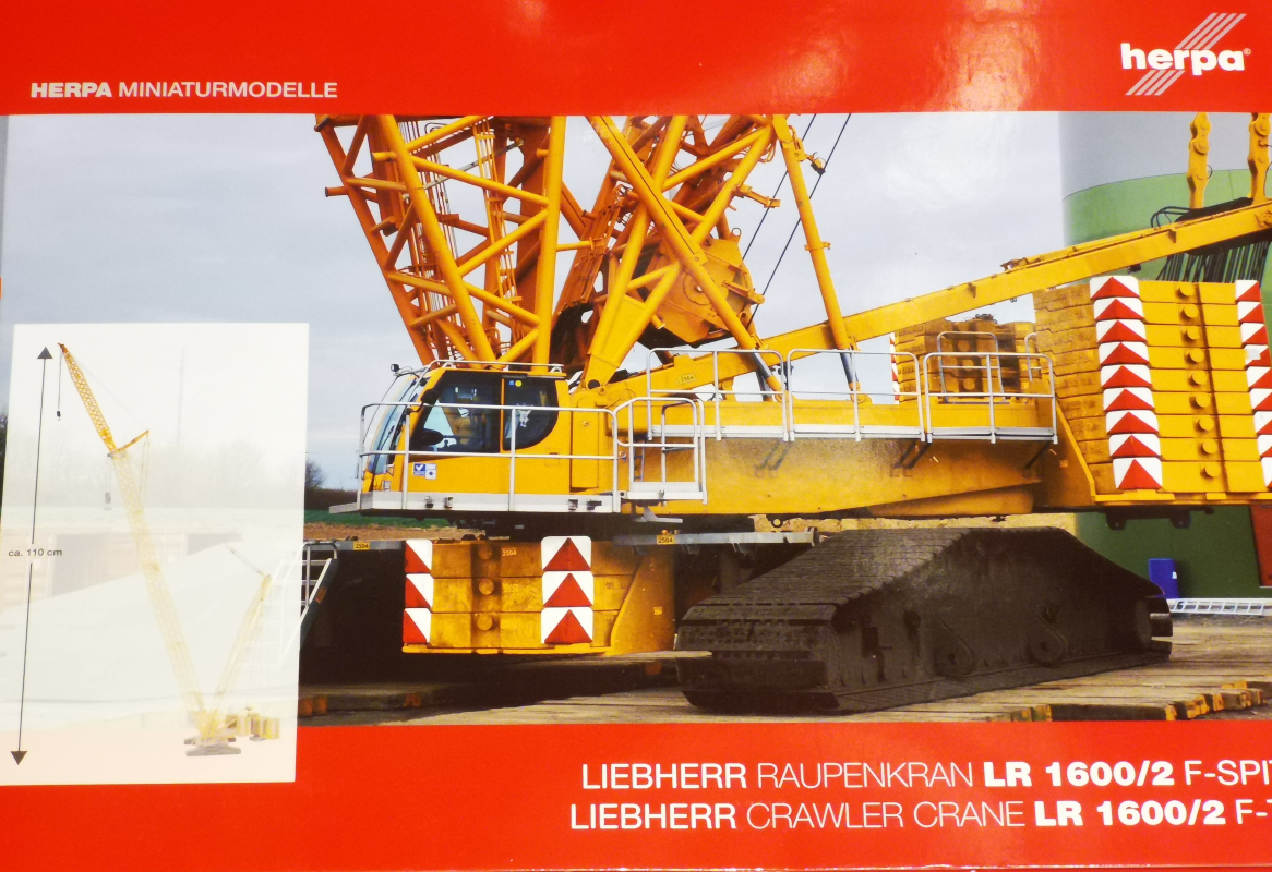 307673 F-Spitze für Liebherr Raupenkran LR 1600/2, gelb Herpa