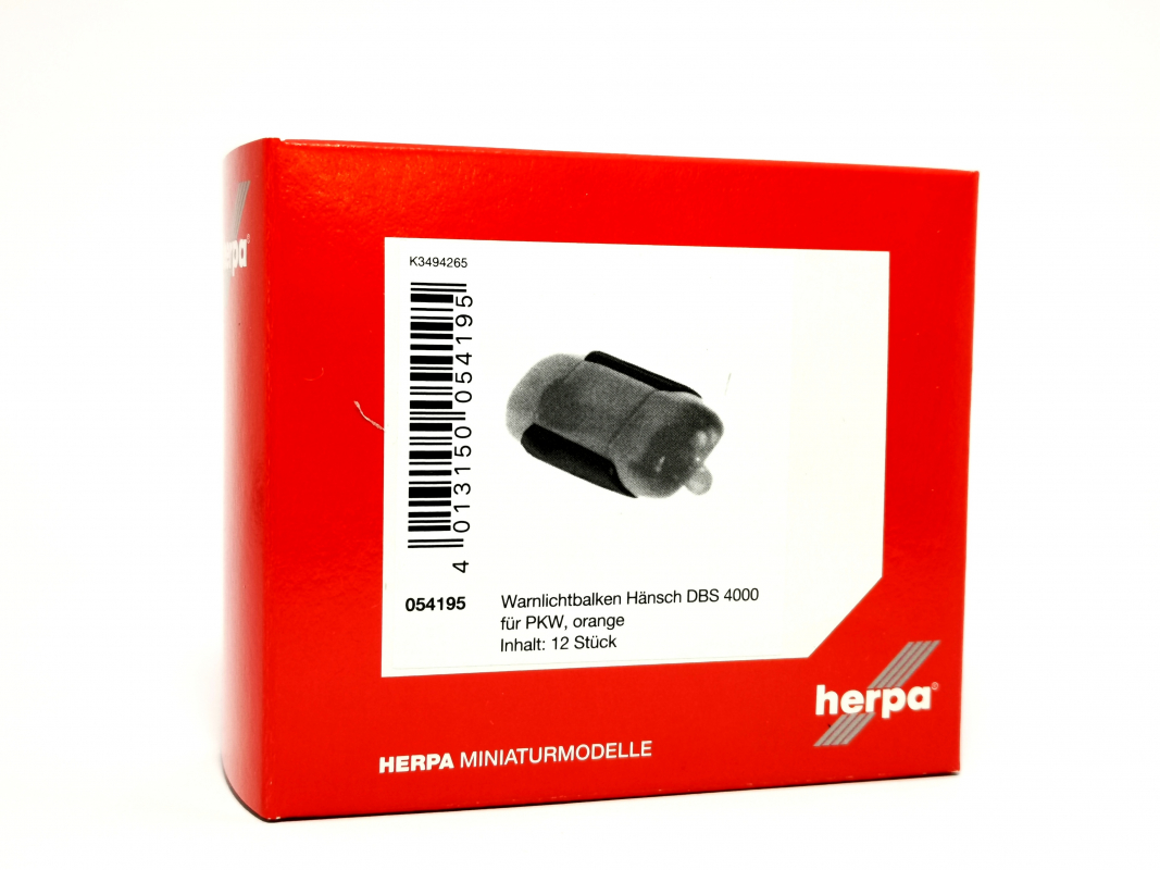 054195 Zubehör Warnlichtbalken Hänsch DBS 4000 für PKW, orange (Inhalt: 12 Stück) Herpa
