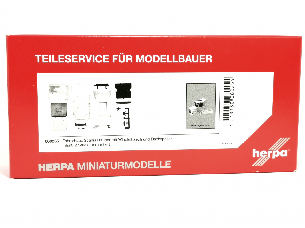 080255 Scania Hauber 124L Fahrerhaus mit Windleitblechen Inhalt: 2 Stück Herpa