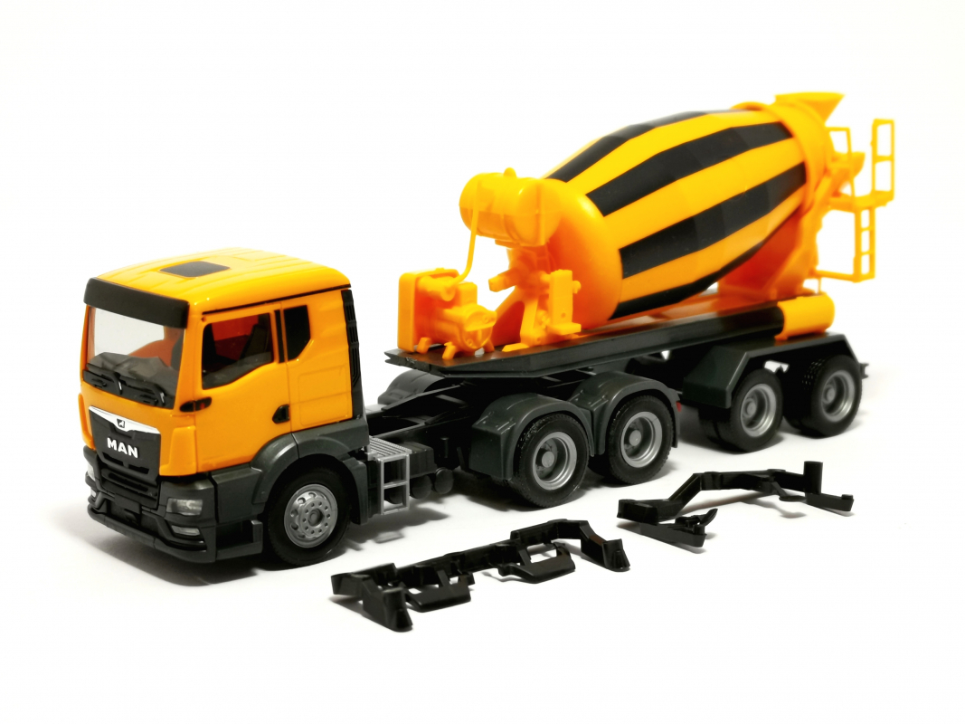 314640 MAN TGS TN Betonmischer-Sattelzug, kommunalorange Herpa*SALE