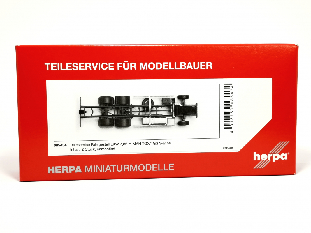 085434 Fahrgestell LKW 7,82 m MAN TGX/TGS 3a, (2 Stück) Herpa