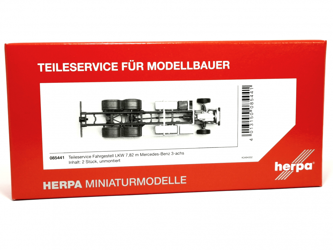 085441 Fahrgestell LKW 7,82 m Mercedes-Benz 3a, (2 Stück) Herpa - SALE