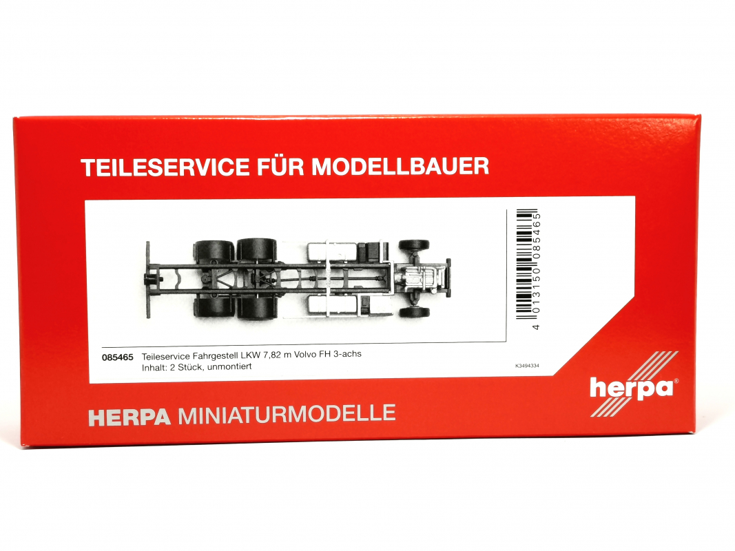 085465 Fahrgestell LKW 7,82 m Volvo FH 3a, (2 Stück) Herpa