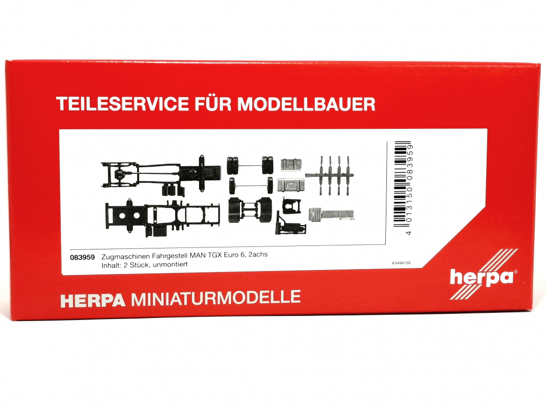 083959 Zugmaschinen Fahrgestell MAN TGX Euro 6, 2achs Inhalt: 2 Stück Herpa/Sale