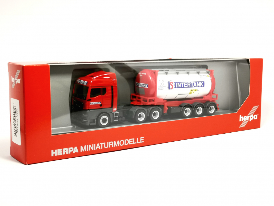 314541 MAN TGX GM Swapcontainer-Sattelzug „Intertank“ (DK) (Dänemark/Fredericia) Herpa