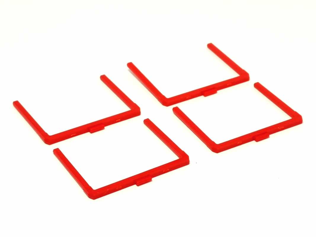 4x Runge für Holzaufbau, rot Herpa