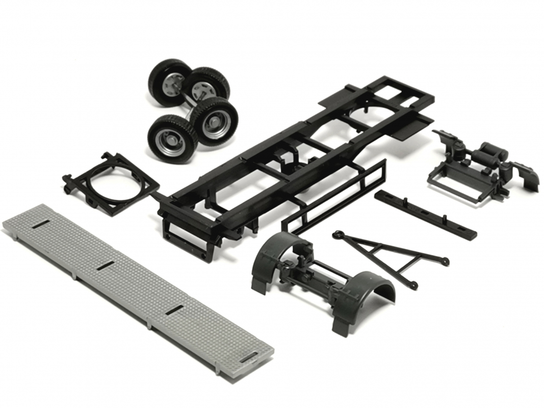 Holz Auflieger silber/schwarz, ohne Rungen unmontiert 002 Herpa