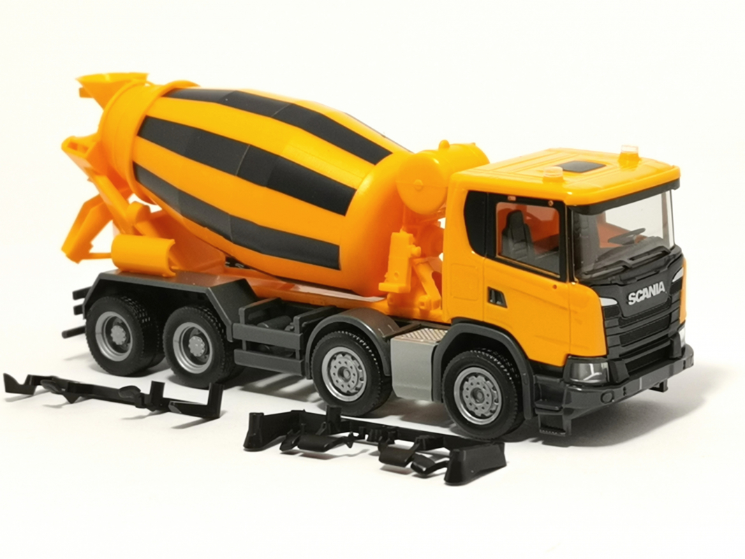 312424 Scania CG 17 Betonmischer-LKW 4-achs, kommunalorange“ Herpa*Restbestand