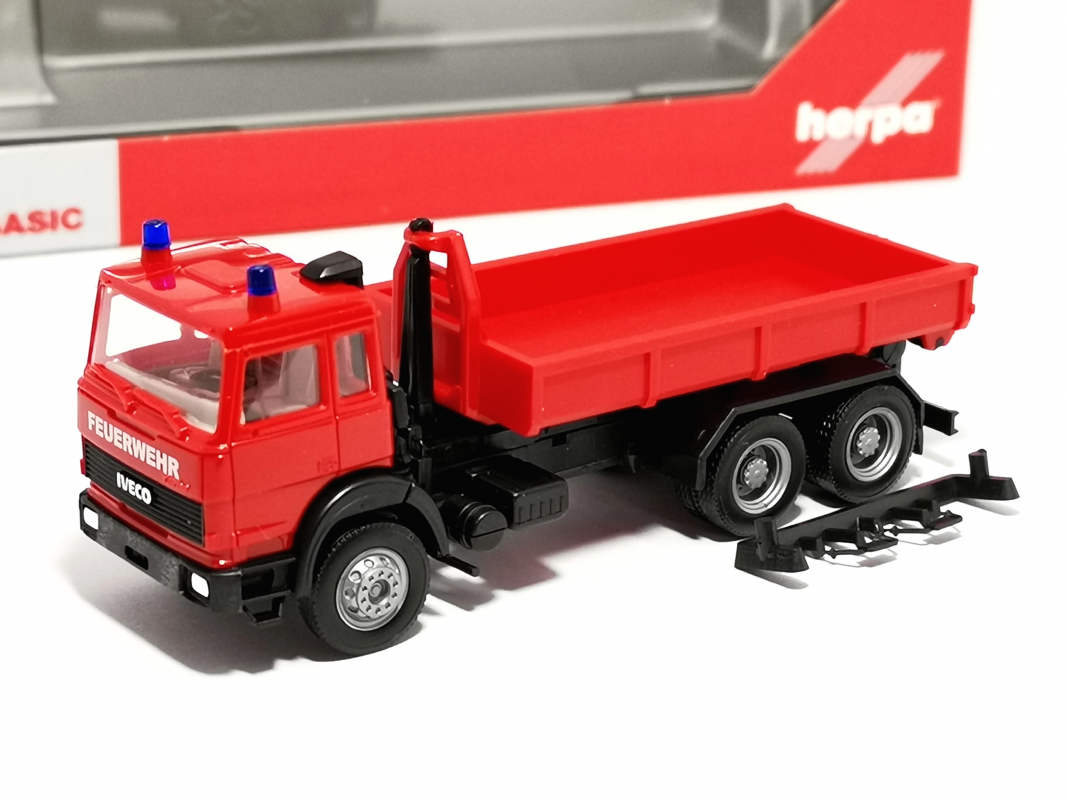 097178 Iveco Turbo Abrollmulden-LKW Feuerwehr Herpa