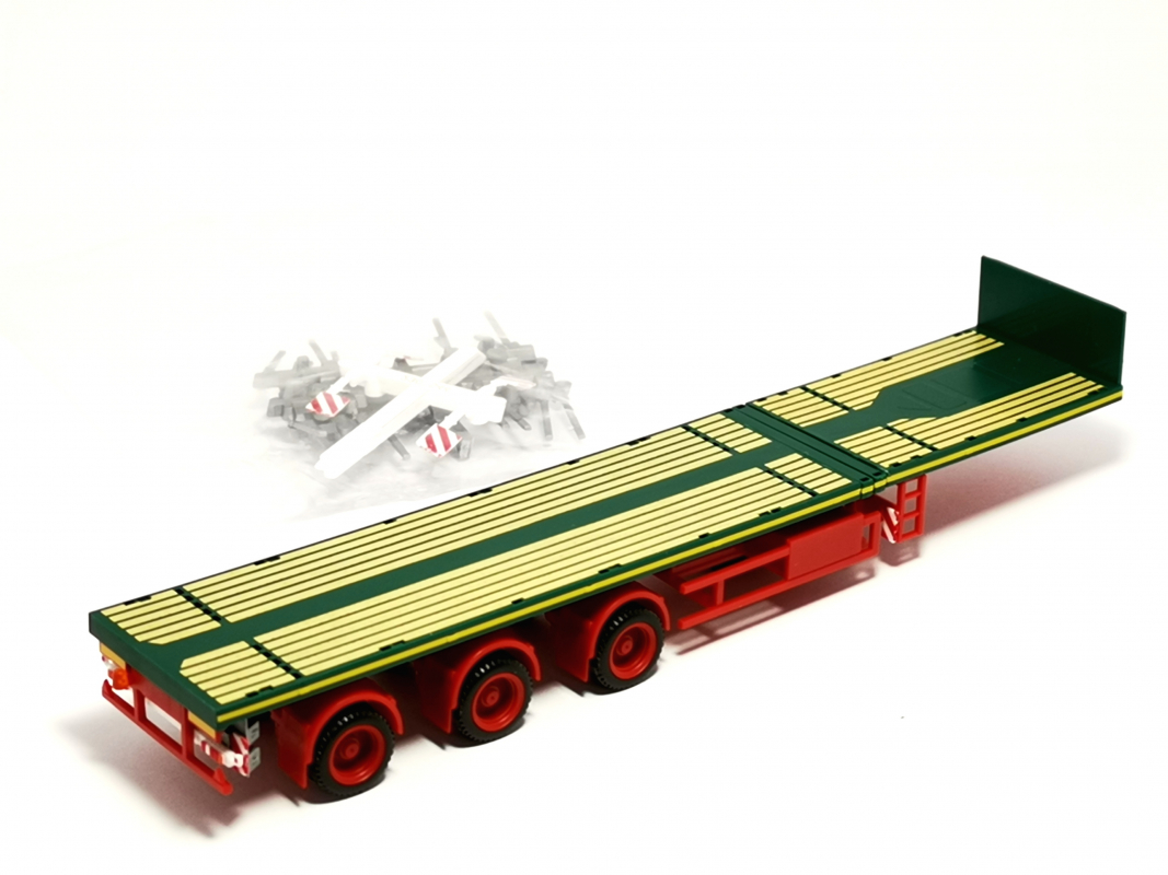 Teletrailer Auflieger 3a, rot/grün Herpa